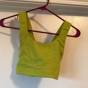 Yellow lululemon sports bra
